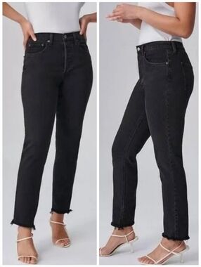 NWOT Denim Forum 28 Modern Contemporary Yoko High Rise Slim Raw Hem Jeans